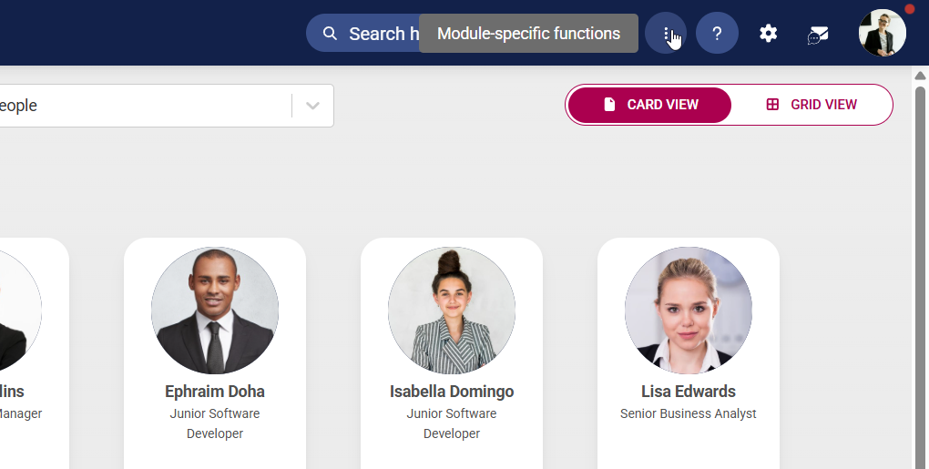 People Management Module-Specific Functions Menu.png