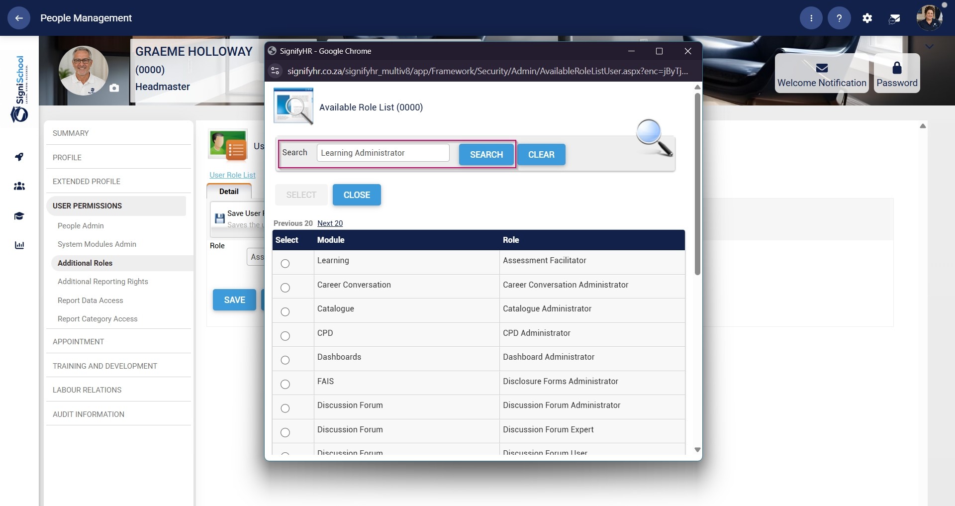 LM OS People Management - Profile - Additional Roles - Search Learning Admin Role.jpg