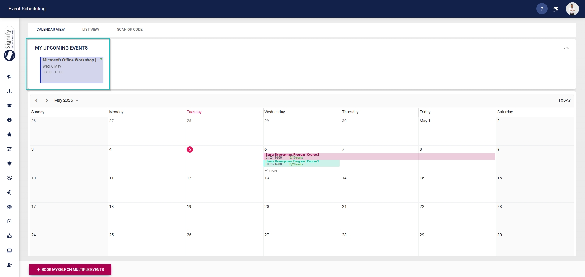 ES ES Book myself on an event - Calendar view - Book myself - Booked an event.jpg