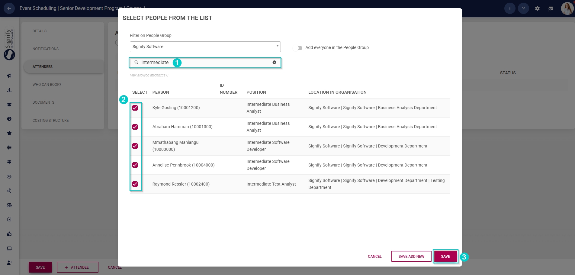 ES Create Event - Attendees - Add individual attendee - Filter, Select and Save.jpg