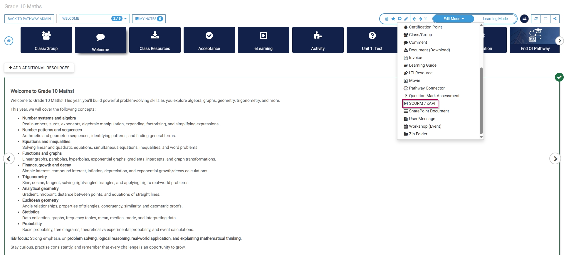 LM OS Build Pathways - Manage eLearning Library - Design pathway - SCORM xAPI - Add.jpg