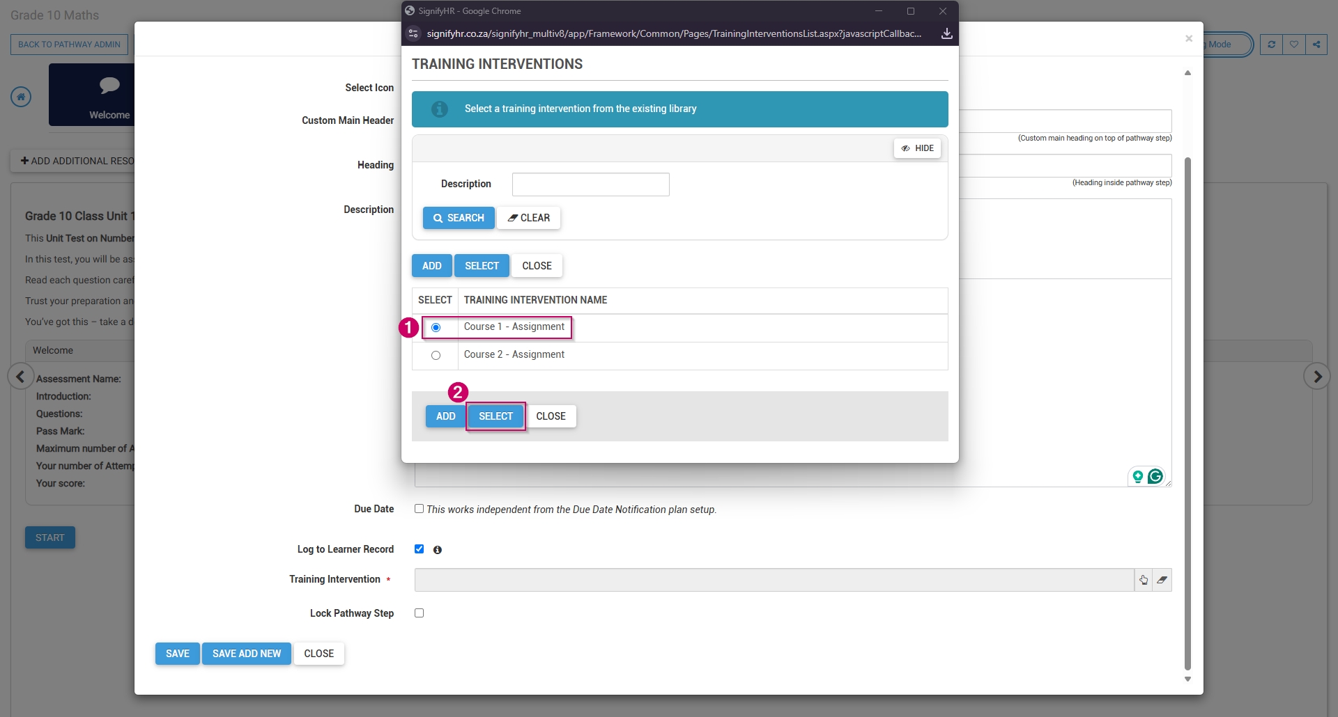 LM OS Build Pathways - Manage eLearning Library - Design pathway - Upload Document - Details - Select TI.jpg