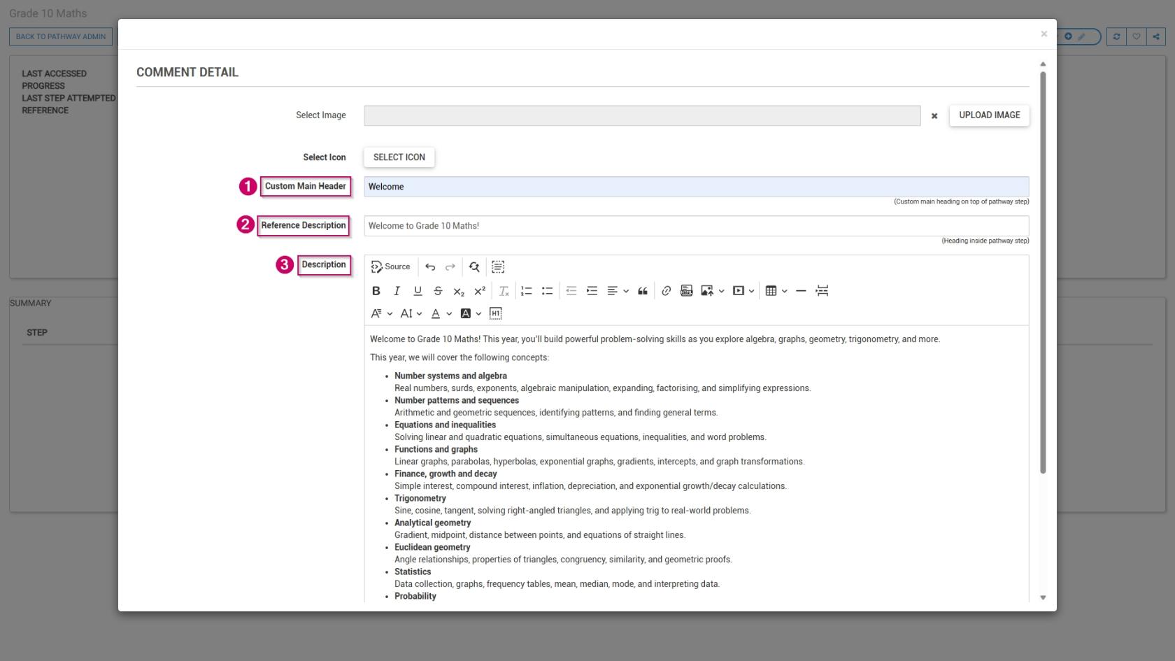 LM OS Build Pathways - Manage eLearning Library - Design pathway - Add step - Comment.jpg